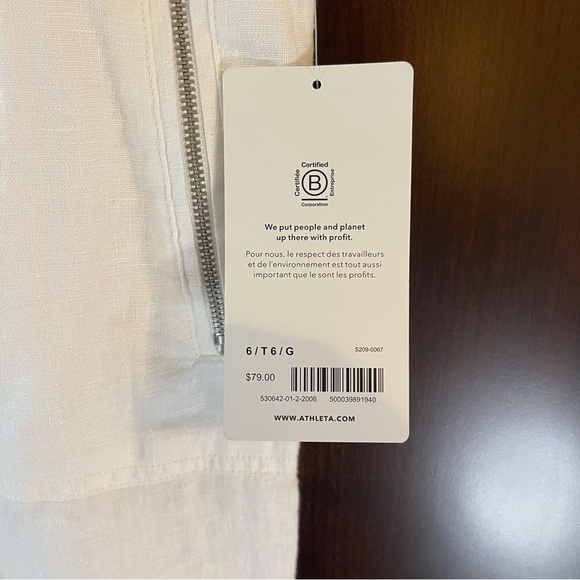 NWT Athleta White Cabo Linen Jogger 6T tall - Picture 12 of 13